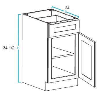 1 Door 1 Drawer Base Cabinets