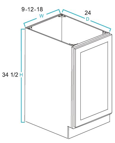 Full Height Door Base Cabinets-1 Door