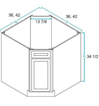 Diagonal Corner Sink Base Cabinets
