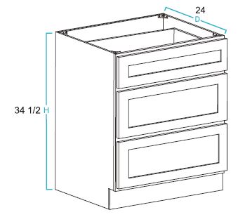 3 Drawer Base Cabinet