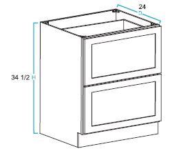 2 Drawer Base Cabinet