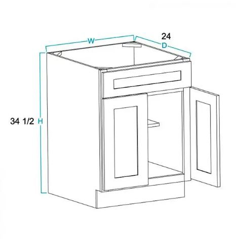 1 Drawer Front 2 Door Sink Base Cabinets