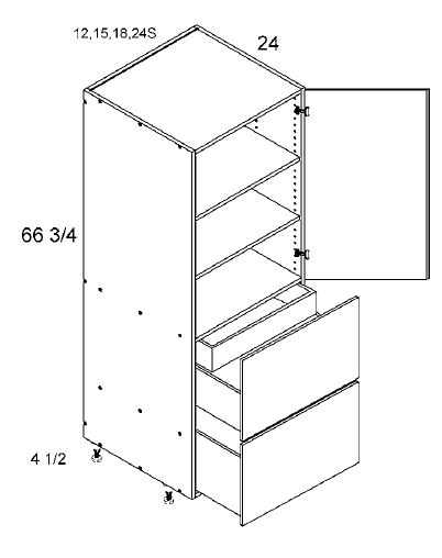 Tall with Two Drawer and One Inner Drawer Single Door