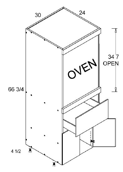 Tall One Oven with One Drawer Two Door Utility